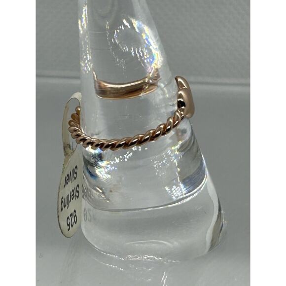 NWT Marked 925 Rose Gold Tone Heart Ring Size 7 - Picture 3 of 10